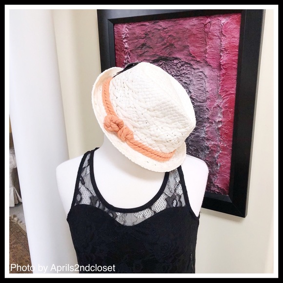 IVORY WOVEN FEDORA BOHO BOW BAND SUMMER HAT A3C - Picture 6 of 8